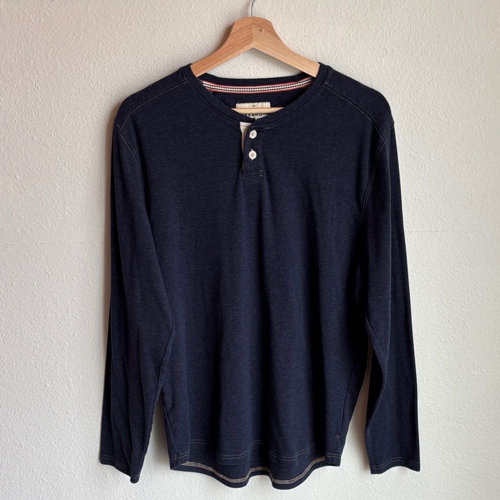 The NORMAL BRAND Puremeso 2 Button Henley Long Sleeve Large
